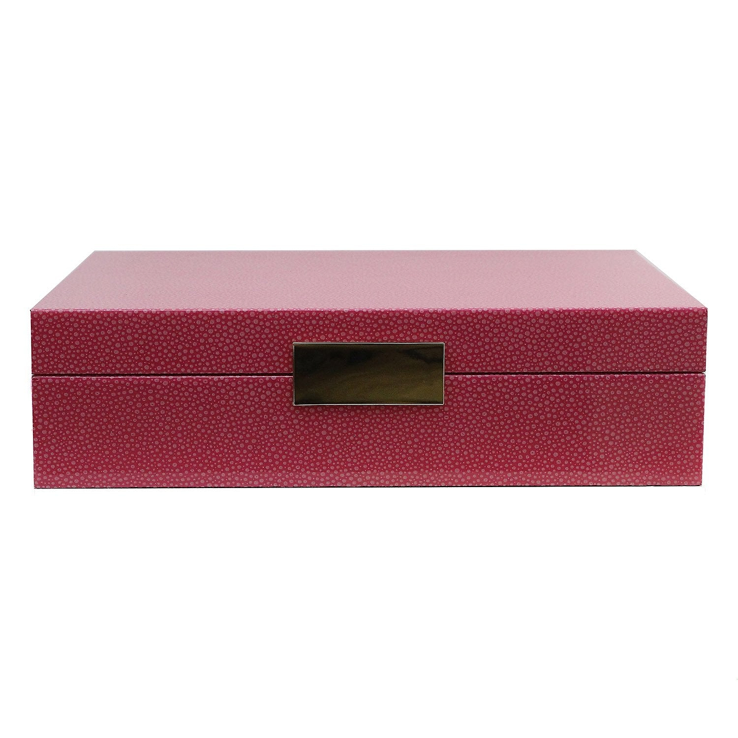 Grote roze Shagreen sieradendoos met goud