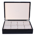 Large Black Watch Box with Silver