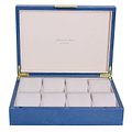Large Blue Shagreen Watch Box with Gold