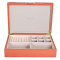 Large Orange Croc Jewellery Box with Gold