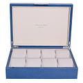 Large Blue Shagreen Watch Box with Silver