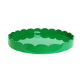Leaf Green Round Large Lacquered Scallop Tray