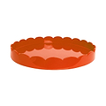 Orange Round Large Lacquered Scallop Tray