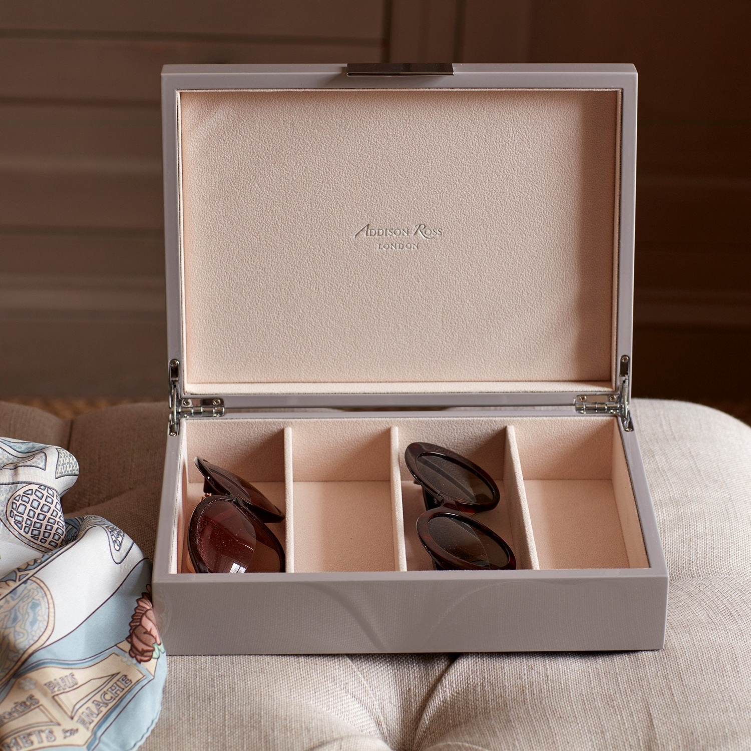 Large Chiffon Grey & Silver Glasses Box