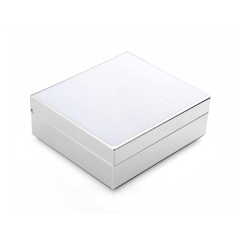 White Enamel & Silver Box