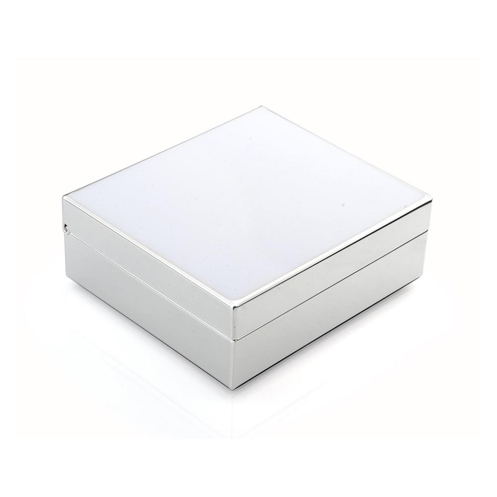 White Enamel & Silver Box