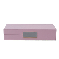 Pink Lacquer Box With Silver