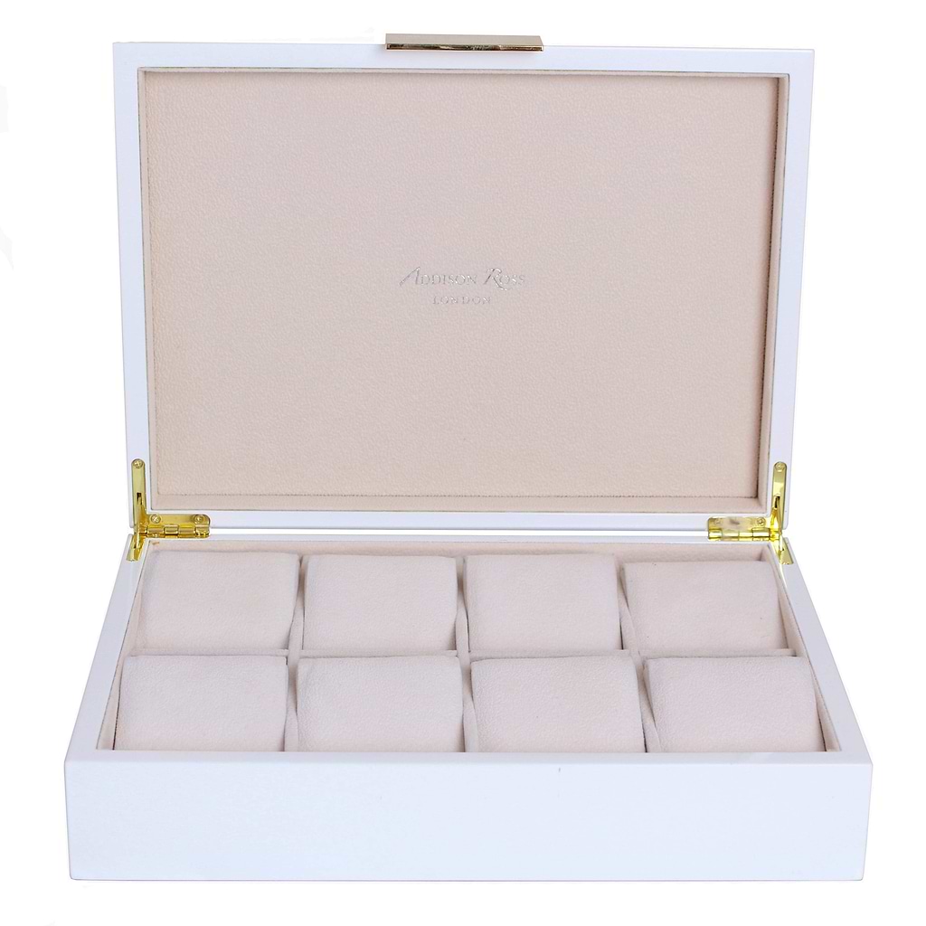 Large White & Gold Watch Box