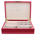 Grote roze Shagreen sieradendoos met goud