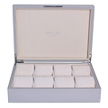 Large Chiffon Grey & Silver Watch Box
