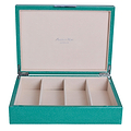 Large Green Shagreen & Silver Glasses Box