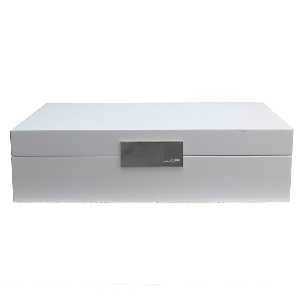 Large White Jewellery Box with Gold