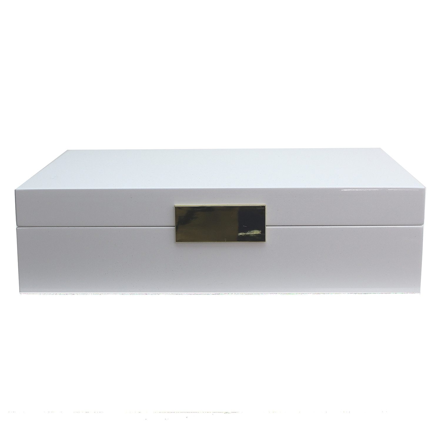 Large White Jewellery Box with Silver