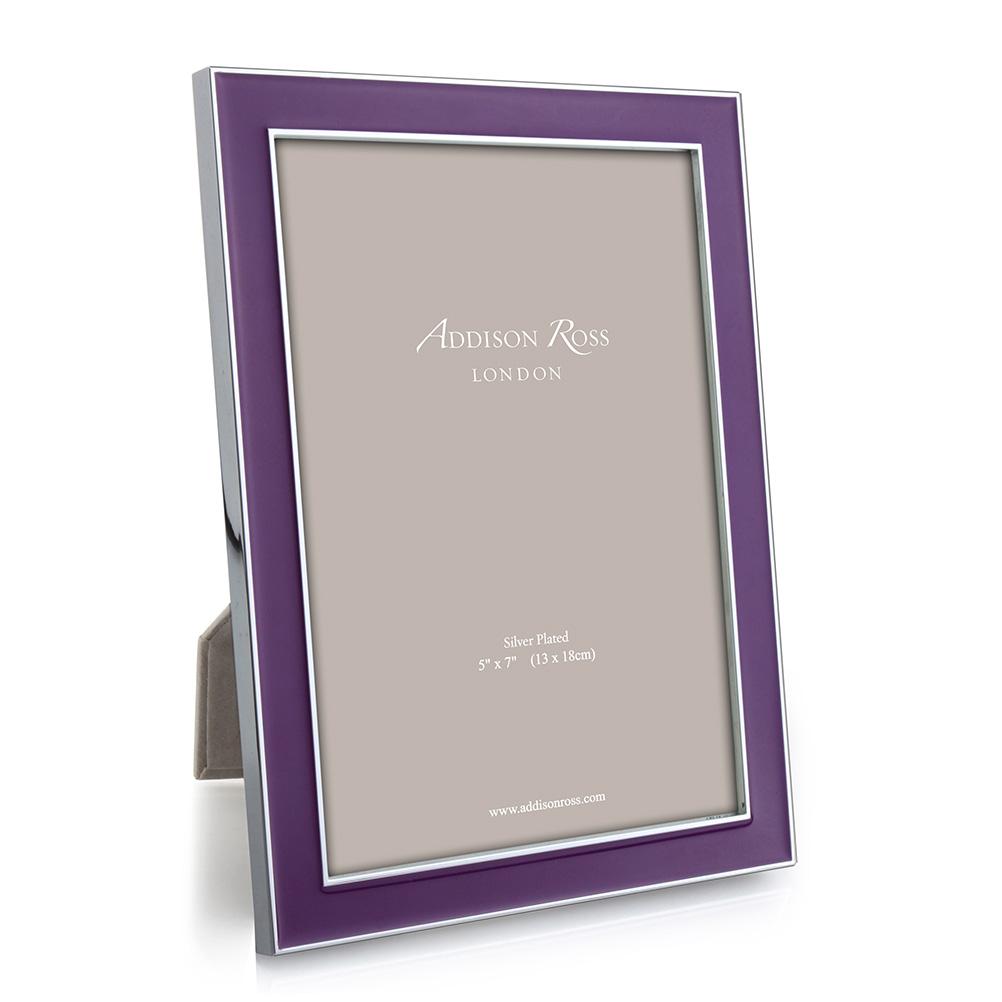 Smalto viola e cornice in argento
