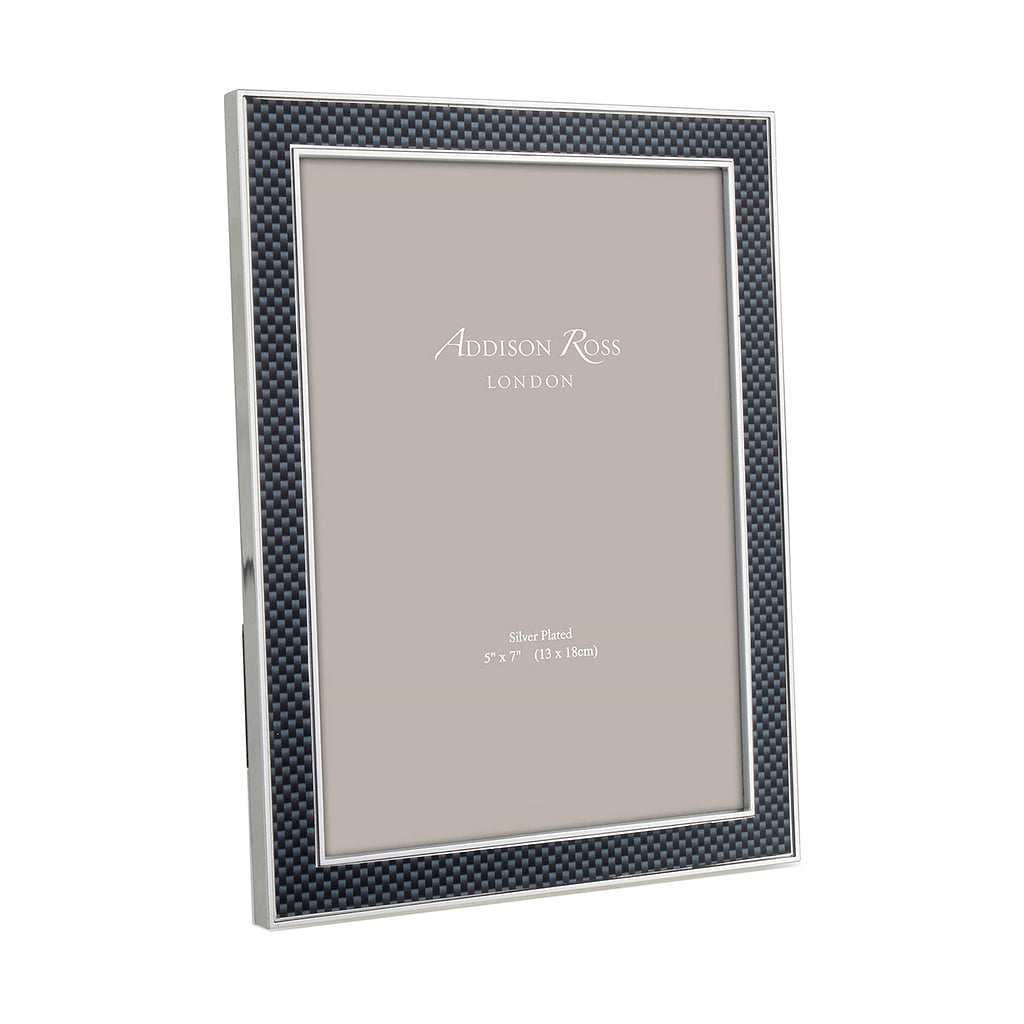 Grey Carbon Fibre & Silver 15mm Photo Frame