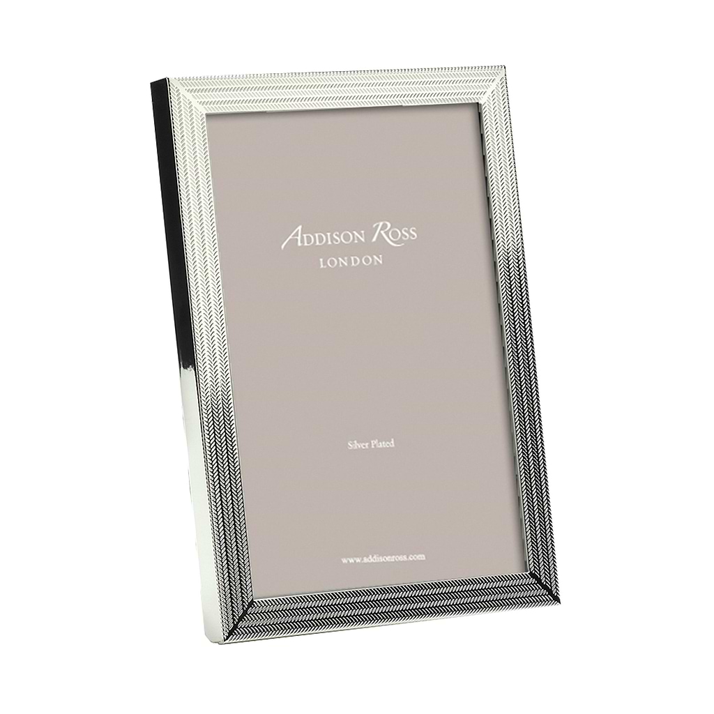 Herringbone Silver Plated Photo Frame