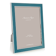 Teal Enamel & Silver Frame