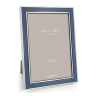 Denim Enamel & Silver Frame