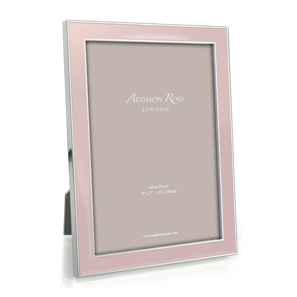 Light Pink Enamel & Silver Frame