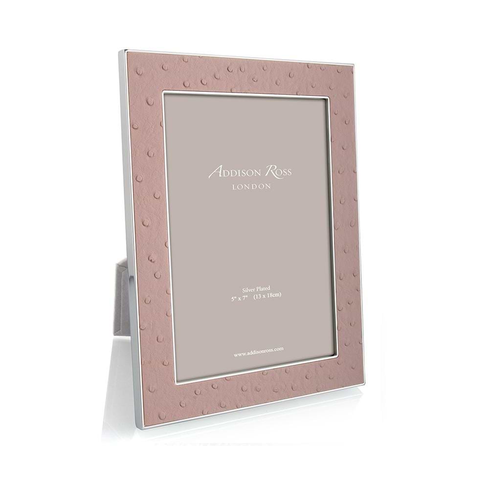Blush Ostrich & Silver Frame