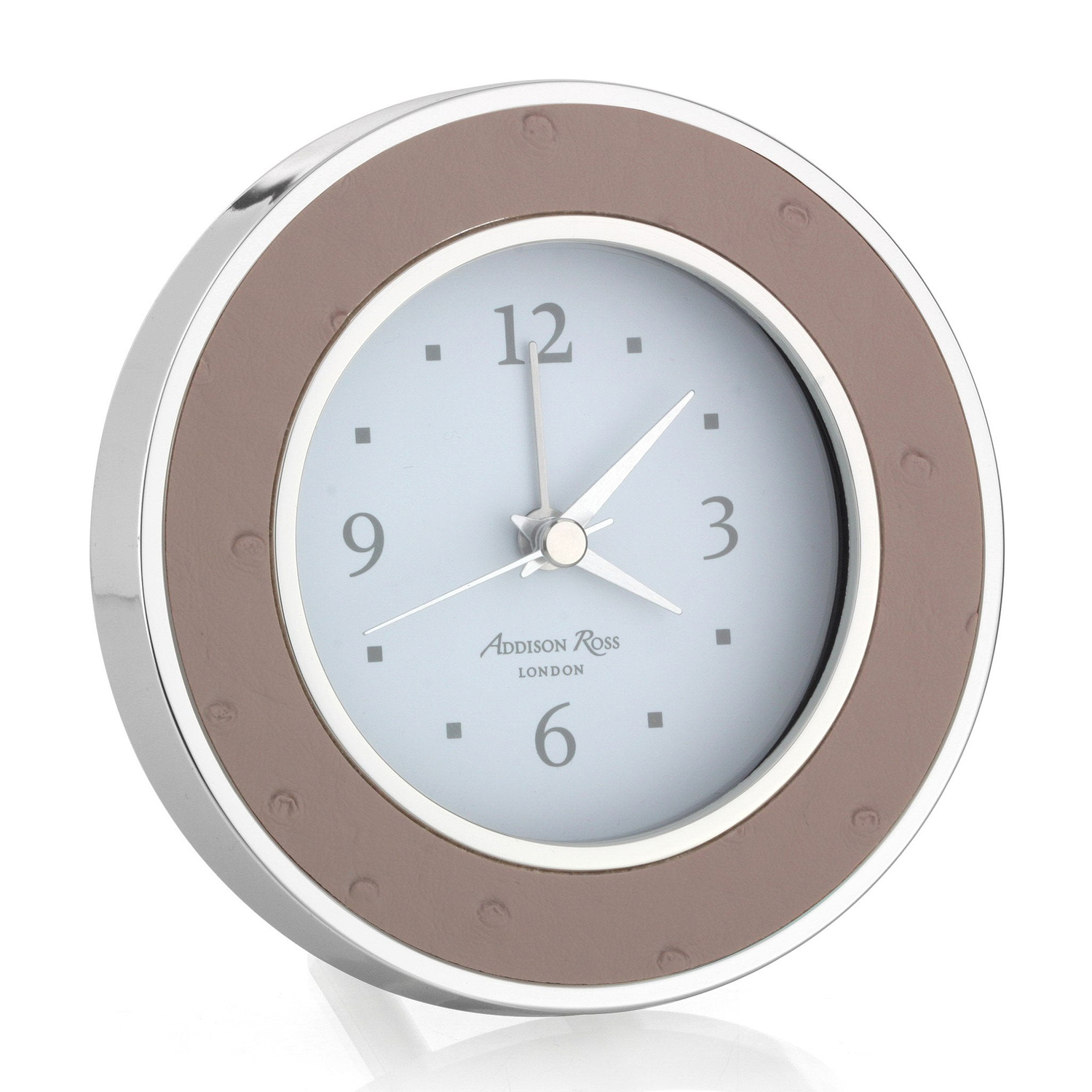 Blush Ostrich Silver Alarm Clock - Clock - Addison Ross