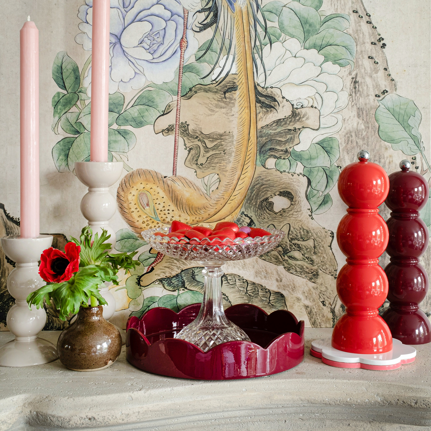 Cherry Small Round Scallop Tray