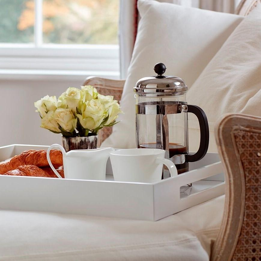 White Large Lacquered Ottoman Tray
