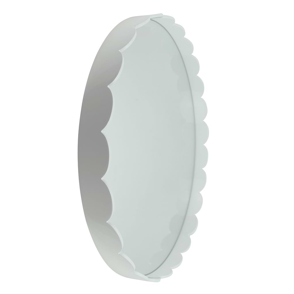 Weißer großer runder Muschelspiegel