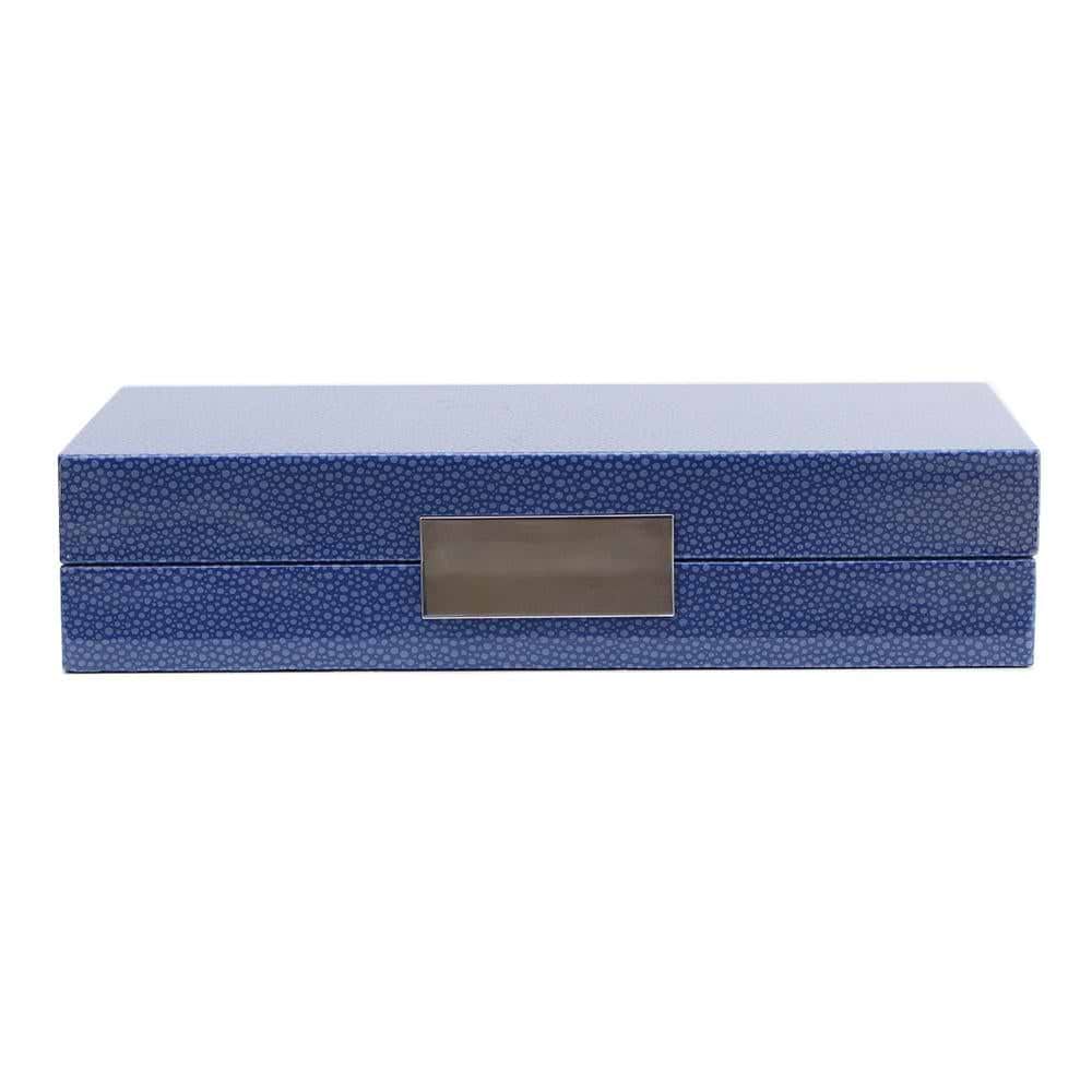 Caixa de xagren blau amb plata