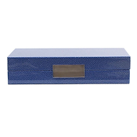 Blue Shagreen Box With Silver