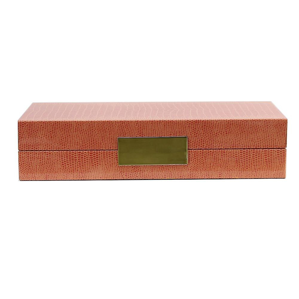 Orange Krokoschachtel mit Gold