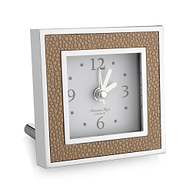 Sand Shagreen Square Silent Alarm Clock