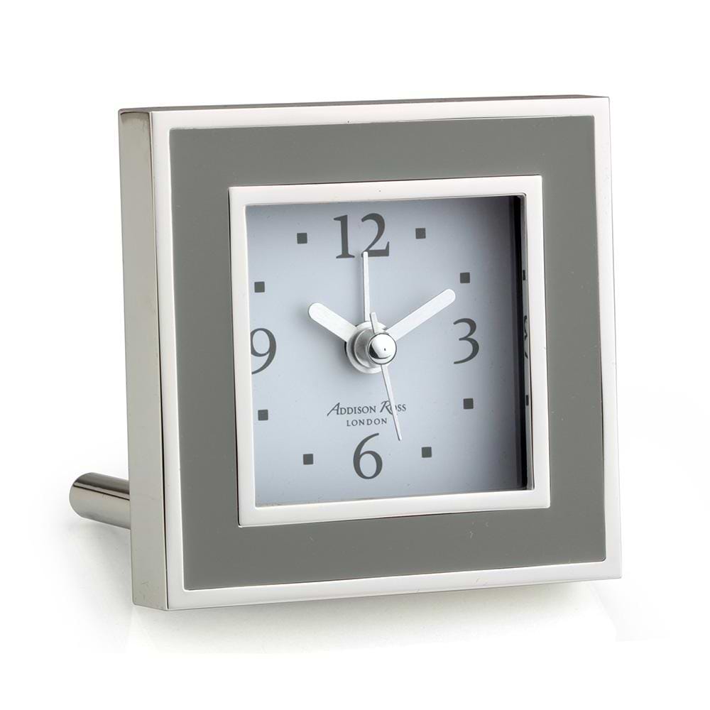 Taupe Enamel Square Silent Alarm Clock