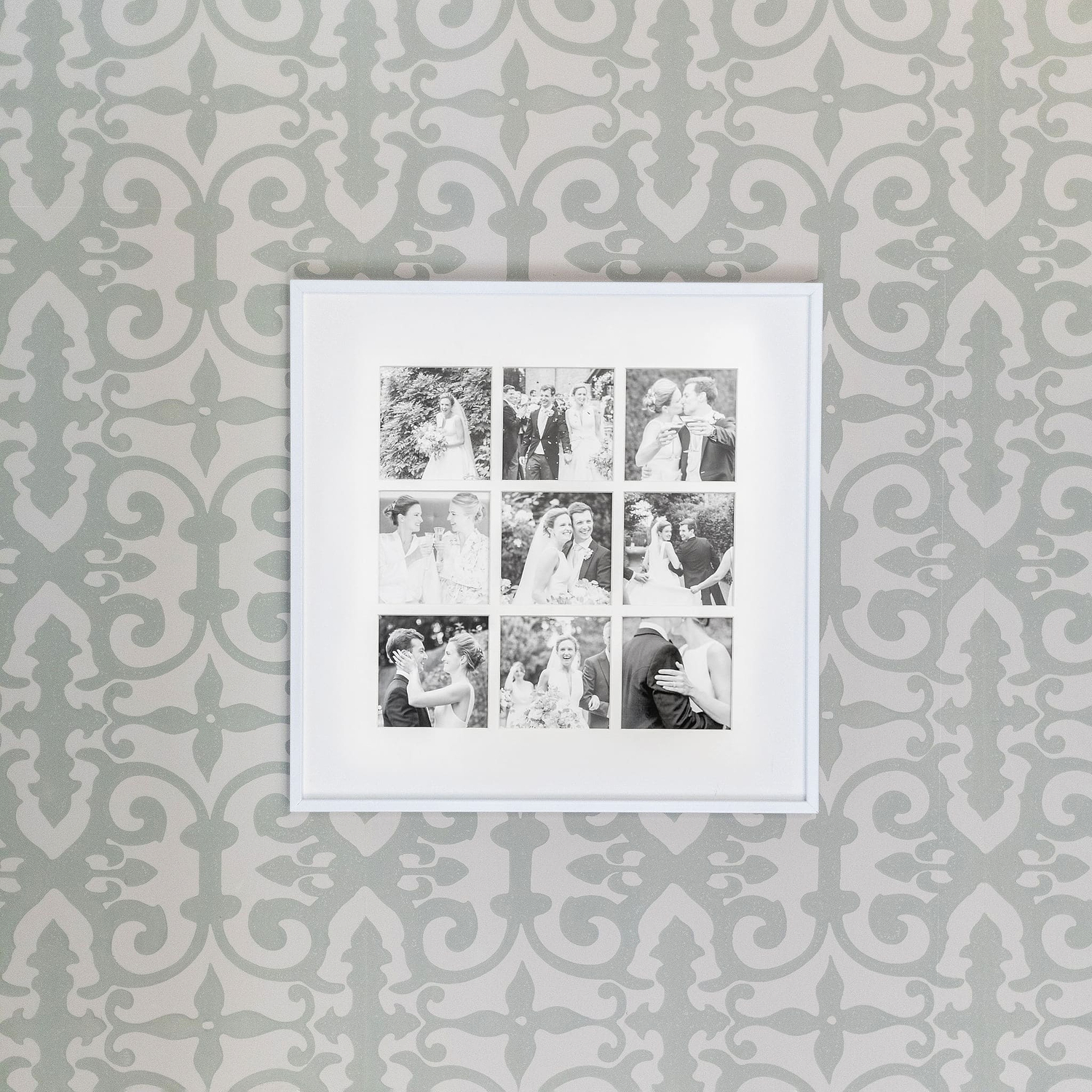 Nine Aperture White Wall Hanging Frame