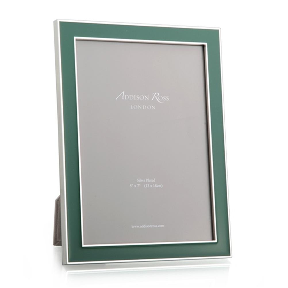 Cornice in smalto verde felce e argento
