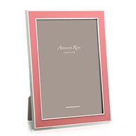 Coral Enamel & Silver Frame