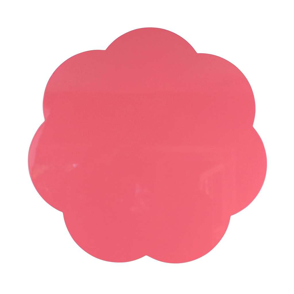 Vattenmelonrosa bordstabletter i stor pilgrimsmusslalack – set om 4