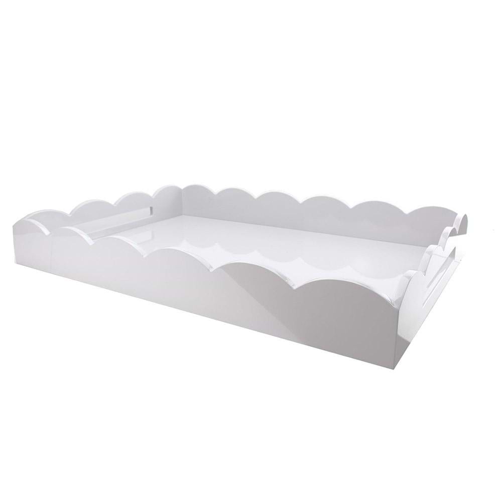 Safata otomana gran lacada de vieira blanca
