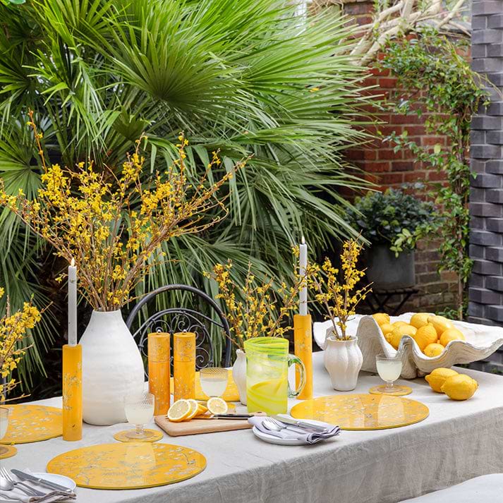 Yellow Chinoiserie Salt or Pepper Mill - Addison Ross Ltd US