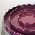 Cherry Round Medium Lacquered Scallop Tray