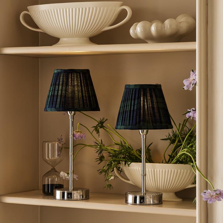 Navy Tartan Empire Lampshade - 6"