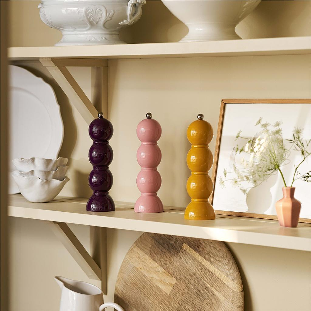 Mauve Bobbin Lacquer Salt or Pepper Mill
