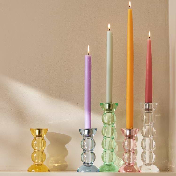Icy Bobbin Candlestick Blue 14cm