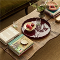 Cherry Round Large Lacquered Scallop Tray