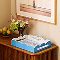 Palm Beach Blue Lacquered Scallop Medium Tray