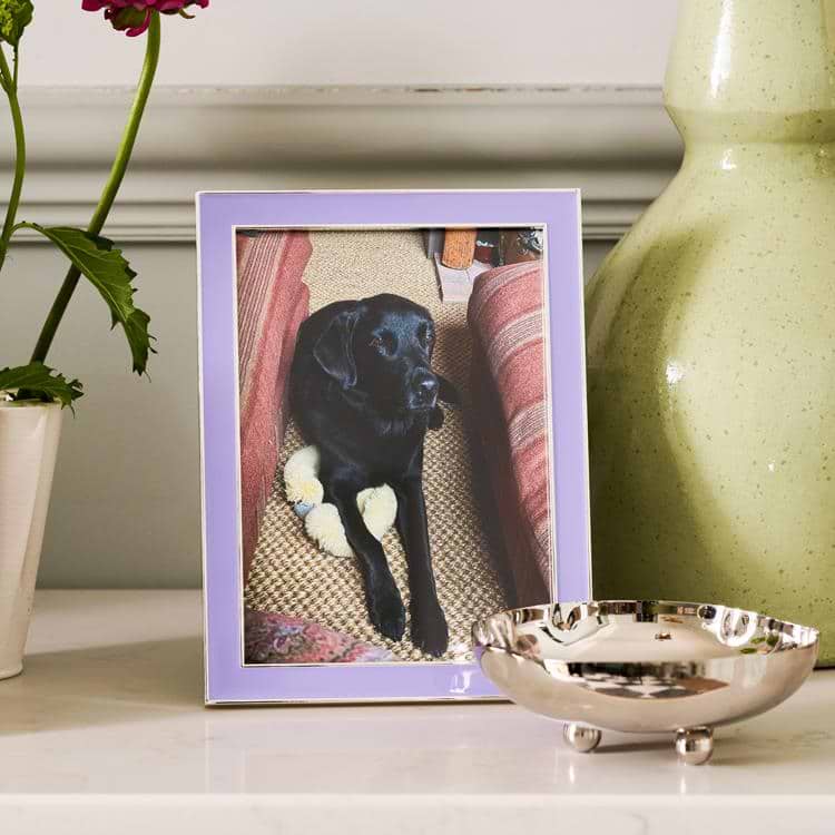 Lilac Enamel & Silver Frame