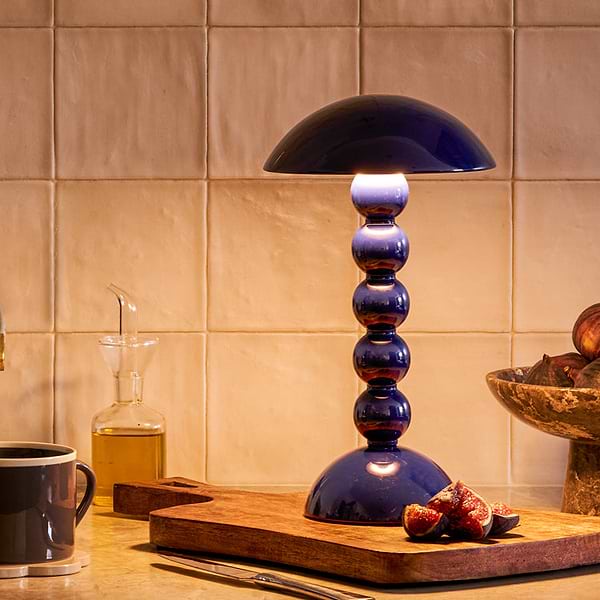 Navy Lacquer Rechargeable Bobbin LED Lamp