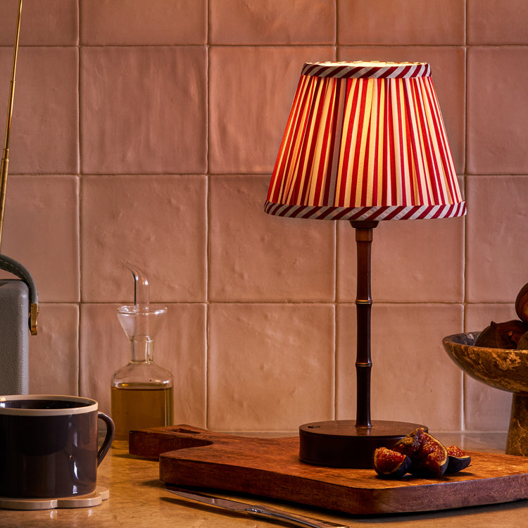 Red Striped Lampshade - 6"