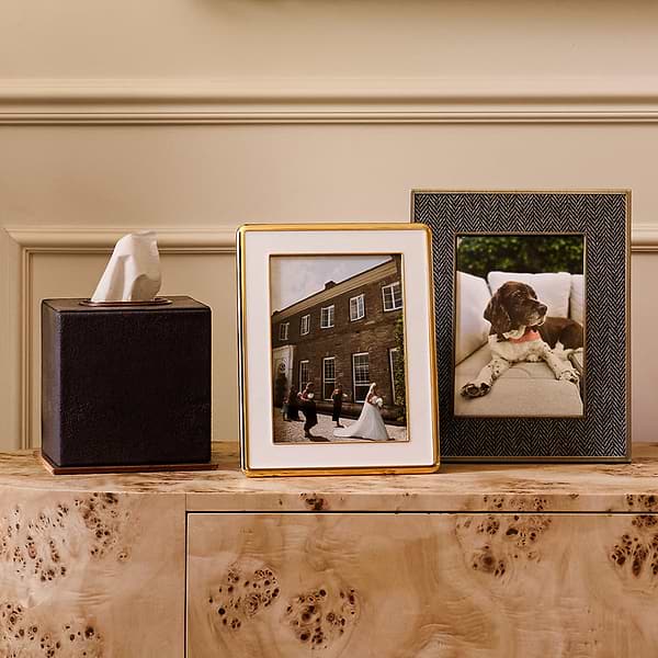 Anthracite Faux Shagreen Tissue Box