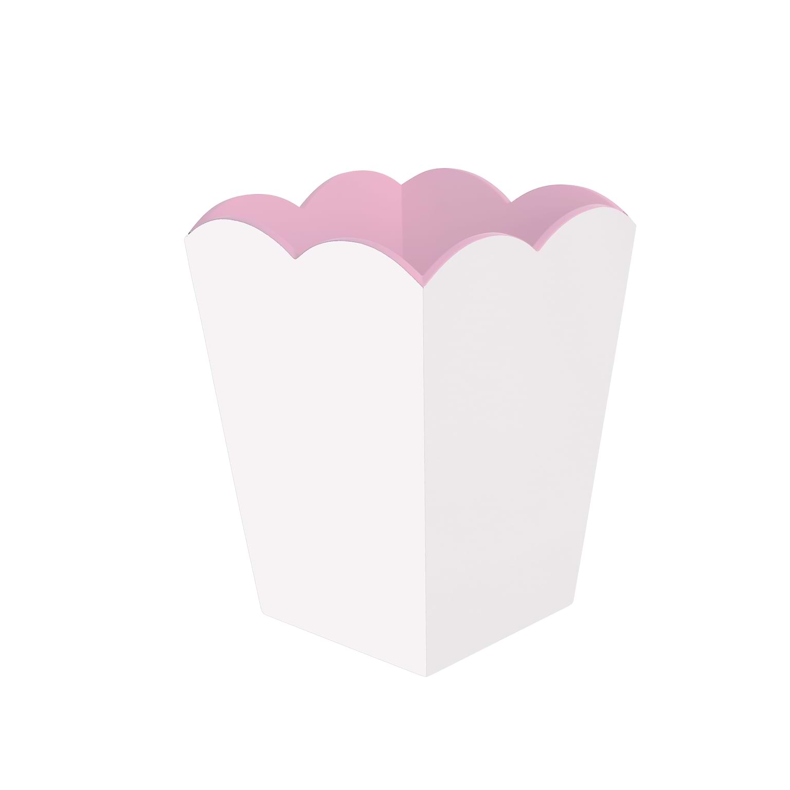 Scalloped Lacquer Bin – White & Pink